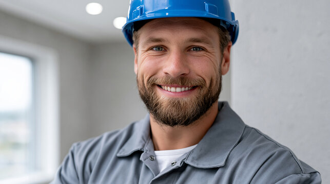 An electrician installs softly a calm power socket while working at a bright construction site in soft daylight, socket install, open face, bright interior, daylight workspace, sof