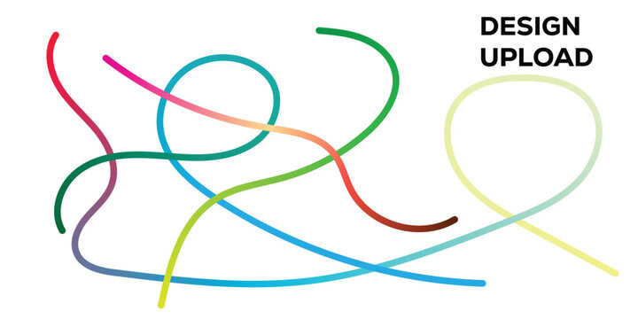 Abstract Colorful Vector Background with Flowing Rainbow Lines and Circles