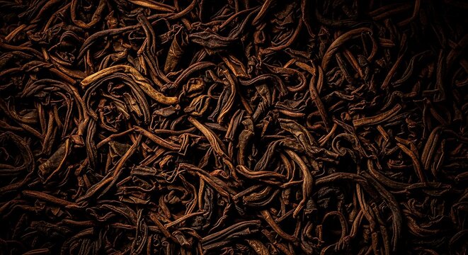 Dark brown curly thin metal wires.