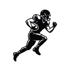 Obraz premium American Football Player Running with Ball Silhouette Vector Illustration