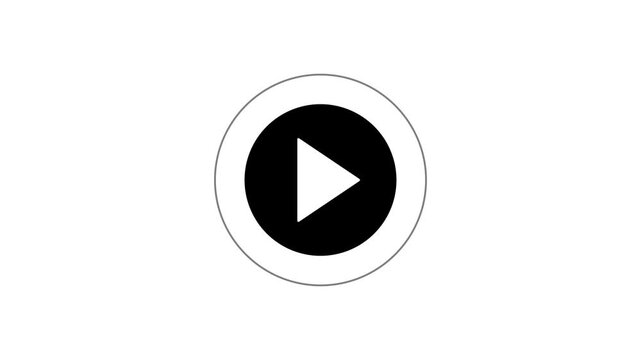 Music Play button icon animation. Video player icon triangle shape button icon animation with 4k video animation