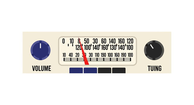 Retro Radio Dial and Knobs, Vintage Communication Device