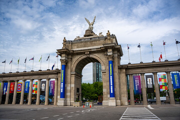 Naklejka premium FIFA Fan Festival Toronto 2026 installation at Princes' Gates. Toronto, Canada - June 9, 2026.