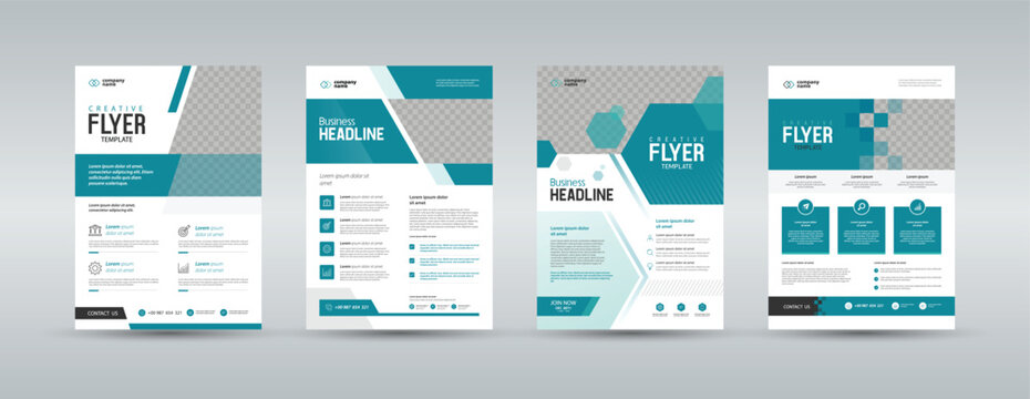 Business Flyer design Template Design set single page layout design. A4 size scale and Easy for editing	
