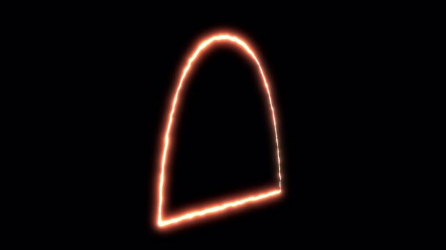 Abstract Neon Glowing Arch Shape Animation.