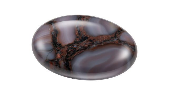 Polished african bloodstone heliotrope cabochon isolated PNG transparent background 