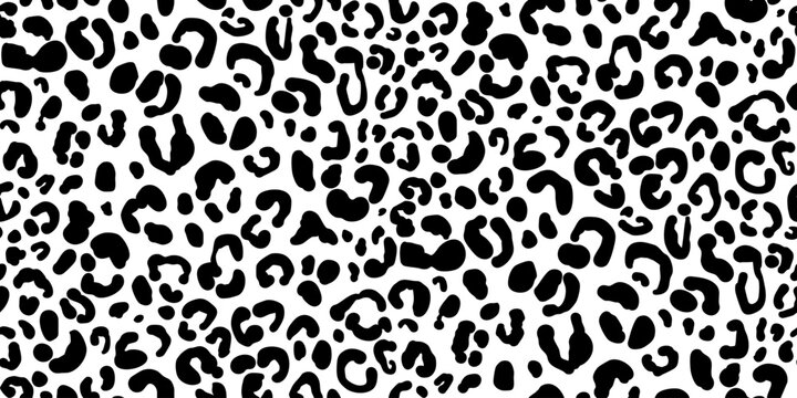 Black and white minimalist animal print pattern, leopard skin, modern spotted pattern for fabric and paper