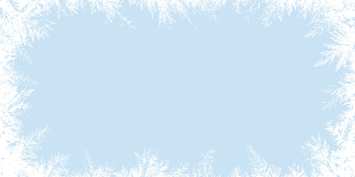 vector Frame of frozen ice effect. overlay background snowy. Grainy winter frozen border