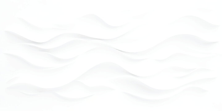 Abstract pure white seamless wavy background with 3d paper cut relief effect and soft shadows vector illustration.
