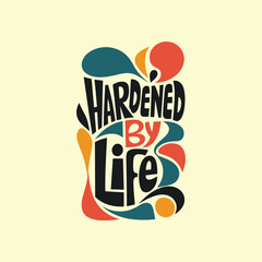 Naklejka premium A 1970s retro psychedelic typography design on a solid cream colored background