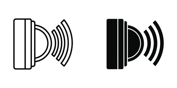 Motion Sensor Icon in Outline and Solid Style for Security and Automation Concepts