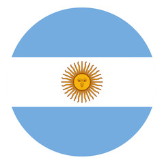 argentina Flag Circle Icon Round Button Shape Flat Vector Illustration Isolated for Social Media App Design © JunoNaro