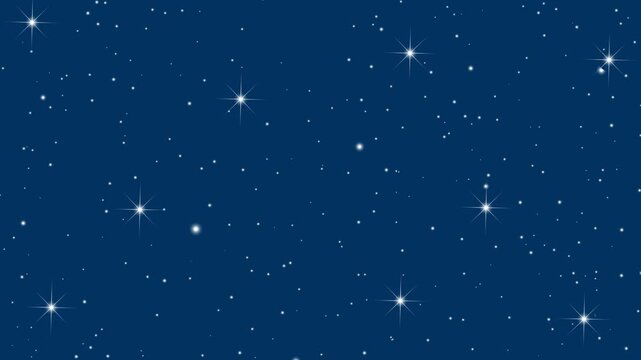 Night sky background with twinkling stars, Beautiful starry night sky animation