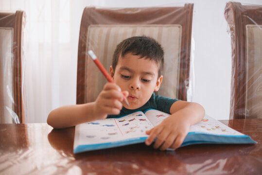 Kid doing homework
