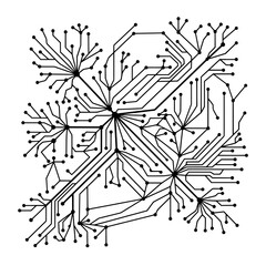 Obraz premium Abstract Digital Network Circuitry Illustration with Complex Interconnected Nodes