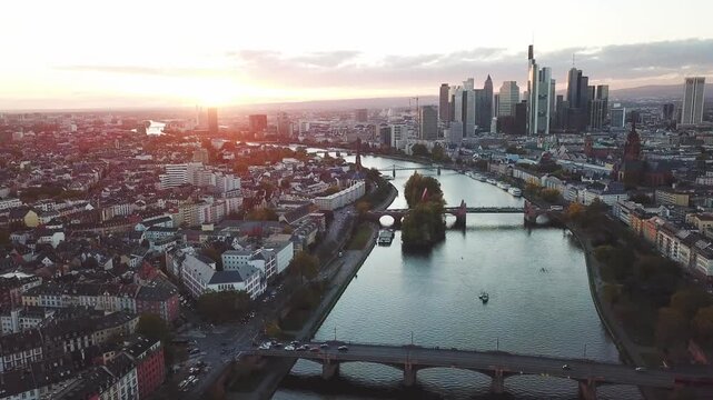  beautiful landscape - frankfurt am main at sunset 