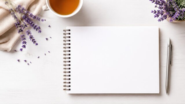 Open Spiral Notebook on Desk for Writing and Planning