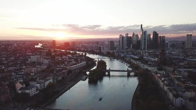  beautiful landscape - frankfurt am main at sunset 