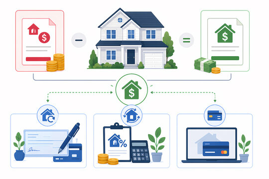 Home equity HELOC mortgage illustration