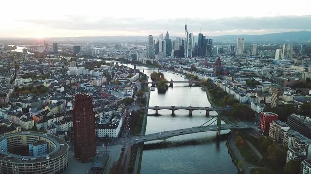  beautiful landscape - frankfurt am main at sunset 