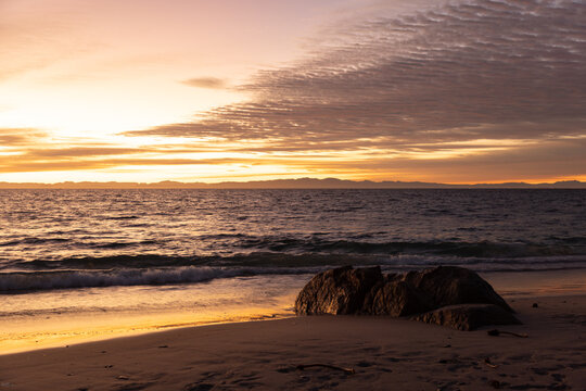 sunrise, rocky coastline, Shelley Point, Western Cape, South Africa