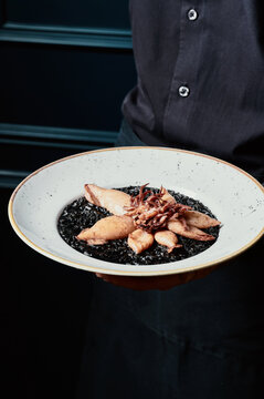 Black risotto with squid