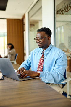 Portrait of a man works in a modern office