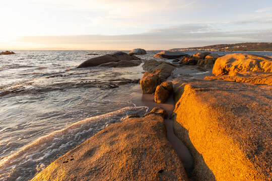 sunrise, rocky coastline, Shelley Point, Western Cape, South Africa