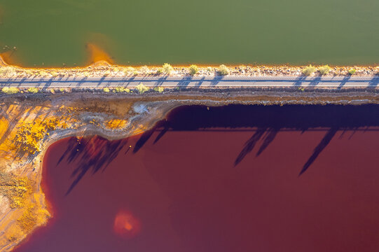 Road Between Colorful Lagoons