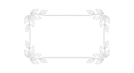 Fototapeta premium Elegant leafy border frame illustration.