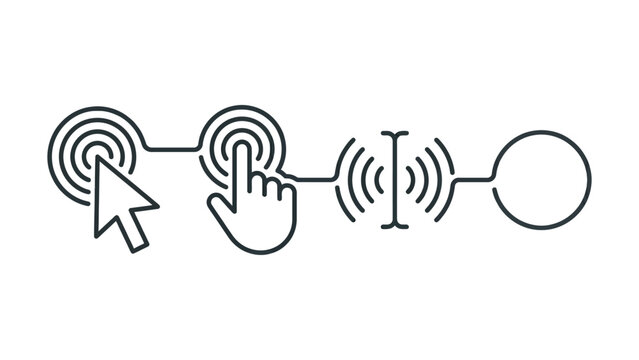 Black line icon of wireless connection.