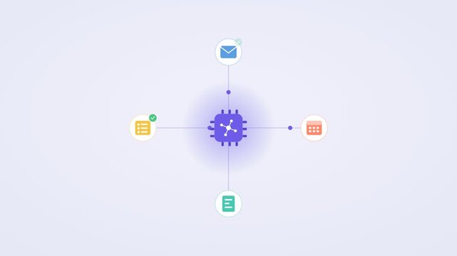A video showcasing a gear with various icons connected to it