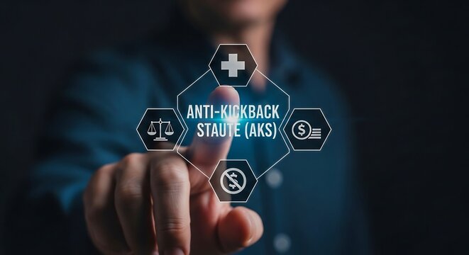 Anti-Kickback Statute AKS Digital Law with Medical Icons