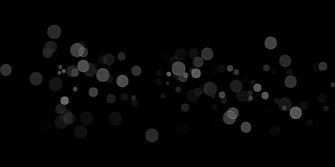 Abstract background, with soft white, glowing bokeh circles, on a solid, black background texture isolated on a transparent background © MdAzgor