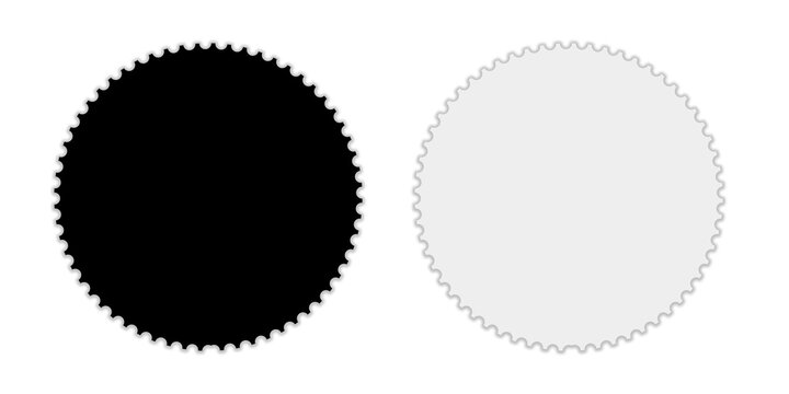 Black and white pixelated circular with wavy edge detail isolated on a white background isolated on a transparent background