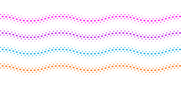 Multicolored horizontal geometric striped pattern with rectangular cutouts isolated on a transparent background