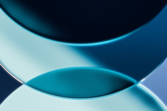 Glass shapes design with gradient shades. Abstract background.