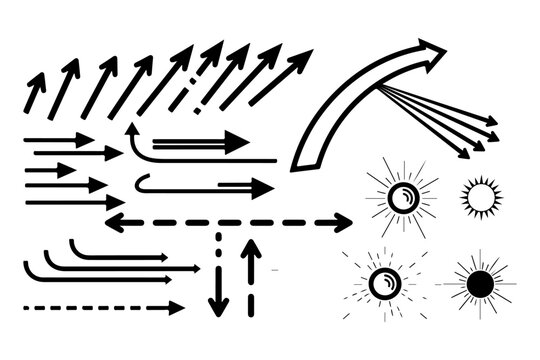 Site Analysis Diagram Elements Sun Path Wind Arrows Noise Circulation Urban Planning Vector Linework Set