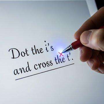 Handwriting Grammar Rule with Red Pen Correction.