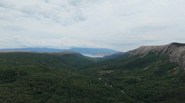 Aerial View of Ba&scaron;ćanska Dolina (Ba&scaron;ka Valley), Krk Island, Croatia