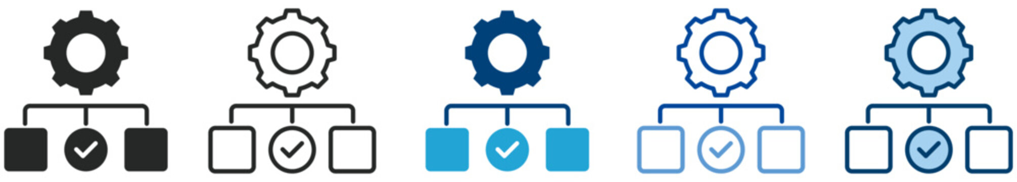 Methodology icon set multi style icon set collection vector illustration