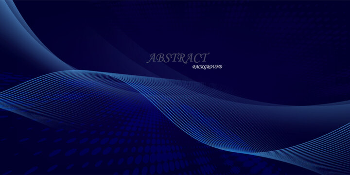 A dynamic and abstract digital design with flowing blue waveforms against a dark background,smooth, curving lines and dotted patterns that create a sense of movement and energy.
