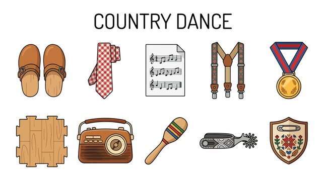 Festa junina brazilian festival june festival country dance icons
