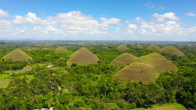 Tropical landscape: Chocolate hills is a famous tourist attraction on the island of Bohol, Philippines.