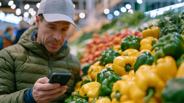 early adopter community member photographed using beta product in everyday grocery store setting, genuine unsolicited satisfaction visible in expression, surrounding shoppers indifferent to quiet re