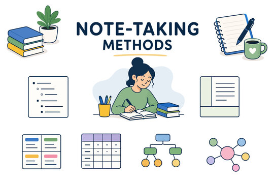 note taking methods infographic education teaching psychology presentation cornell boxing