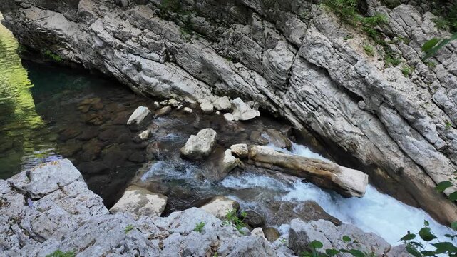 The marvelous hike "Gole del Calore" in the Cilento region of Campania, Italy.