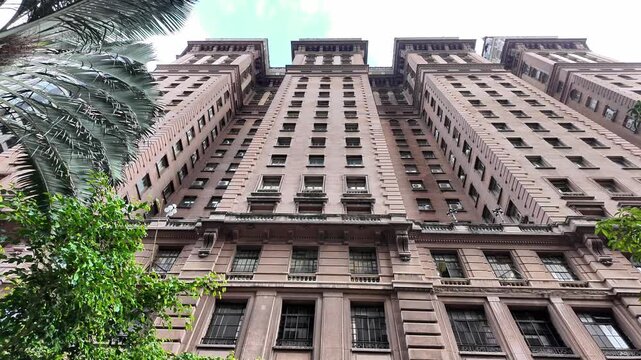 Low Angle View of Historic Edif&iacute;cio Martinelli Skyscraper in S&atilde;o Paulo, Brazil