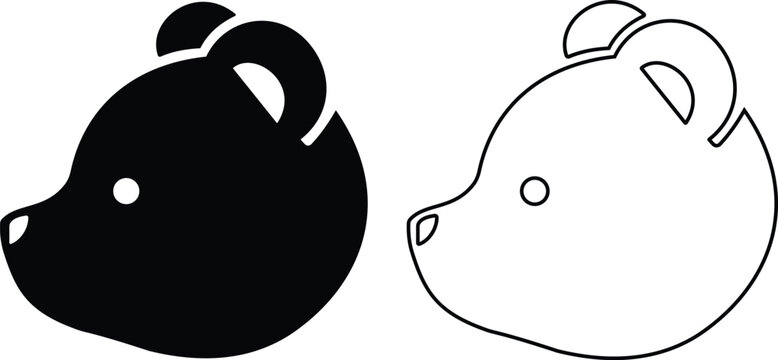 Teddy bear vector icon set collection featuring cute toy bear symbols in solid and outline design isolated on transparent background for kids nursery themes