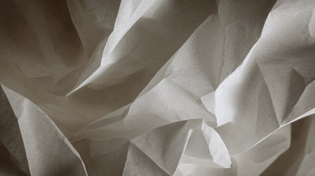Crumpled neutral paper texture offers a unique background for generative AI designs